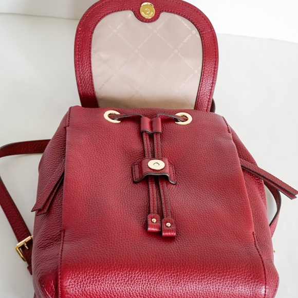 Michael Kors Riley M Leather Backpack Mulberry - Picture 6 of 8